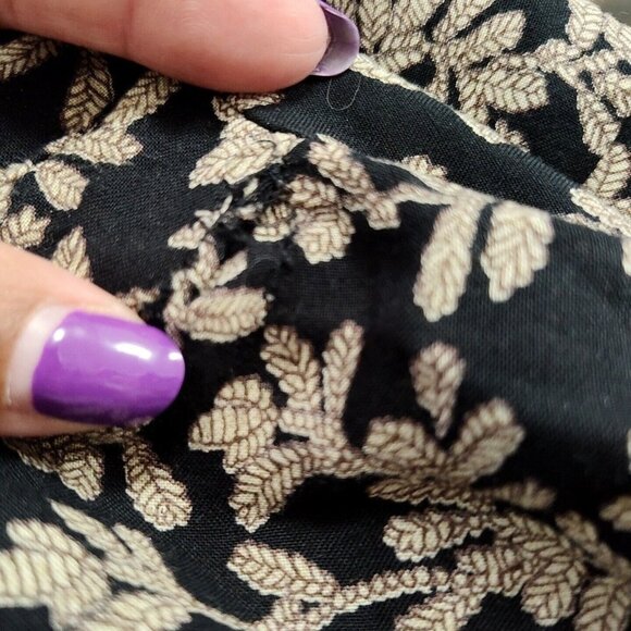 Vintage Jessica Howard Black Brown Floral Midi Dress Women Size 8 Shoulder Pads - Picture 11 of 11